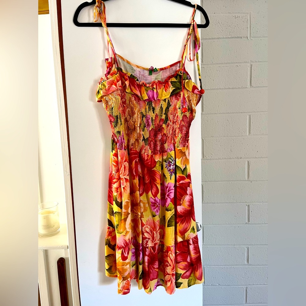 Farm Rio dress, bought in Brazil. Worn once. Flattering, stretchy ruched top.